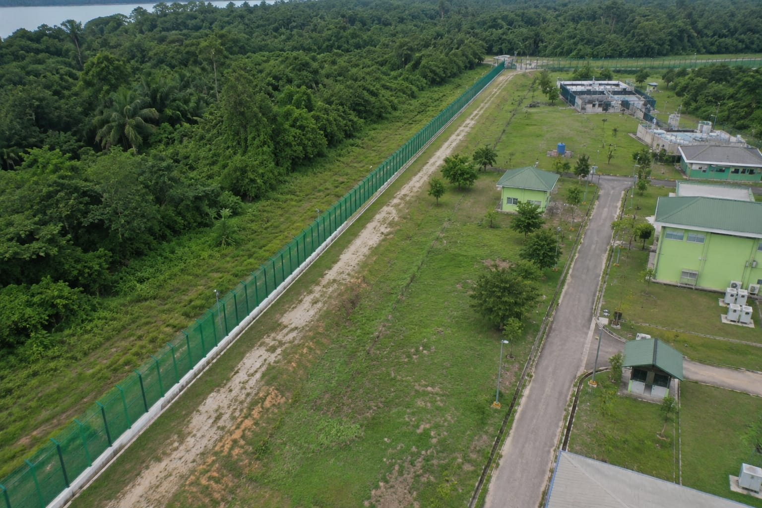Installing Chain Link Fencing to the Naval Base from Main Gate to the End Point